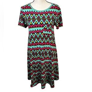 LuLaRoe Blue and Black Casual Midi High-Low Sundress Sz XXS